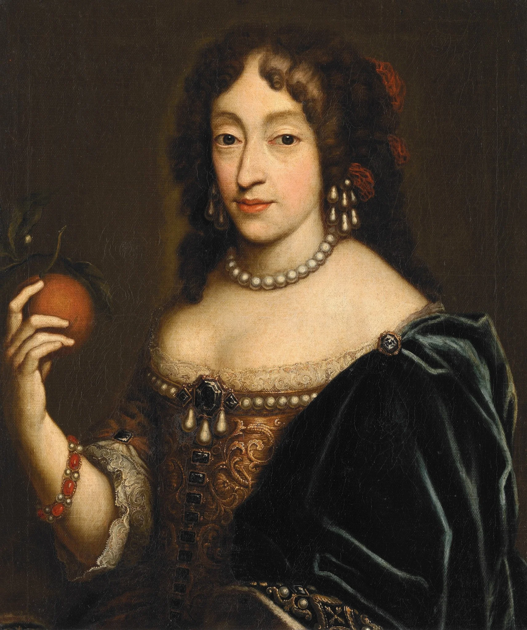 Bildnis der Henriette Adelaide von Savoyen, detail