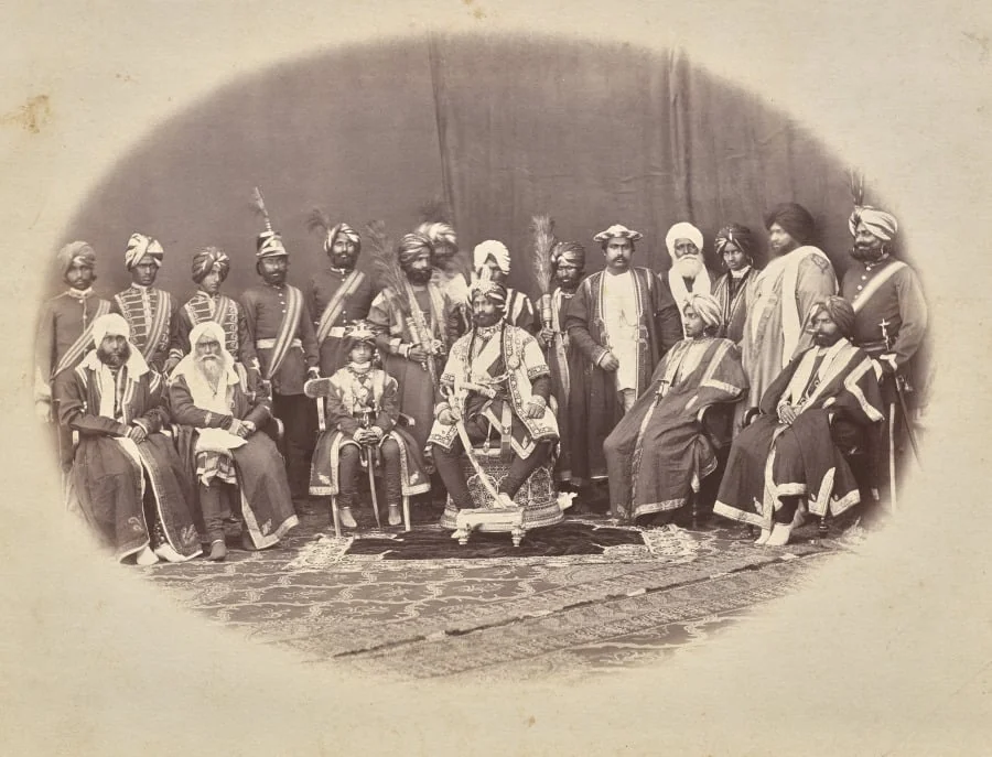 Maharaja Ranbir Singh of Jammu and Kashmir with Sons and Courtiers, detail