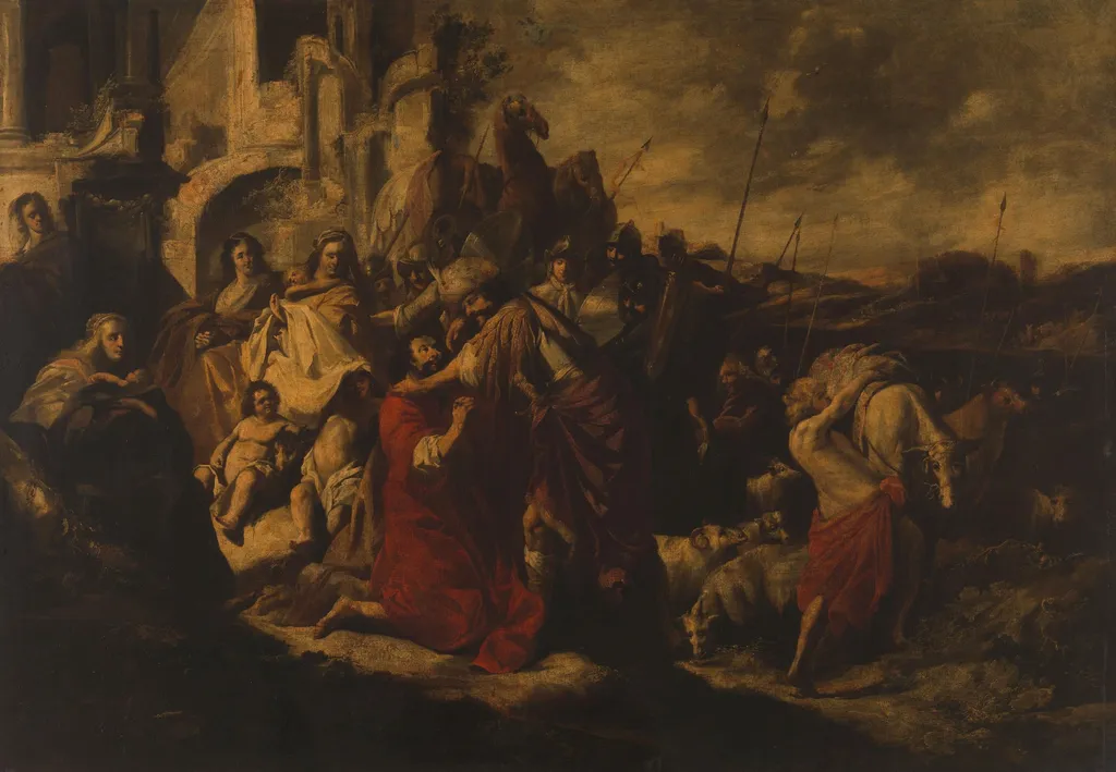 The Meeting of Jacob and Esau, by Jacob Hogers, unspecified