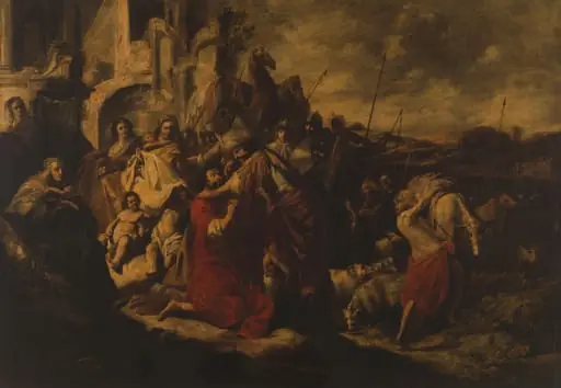 The Meeting of Jacob and Esau, by Jacob Hogers, unspecified