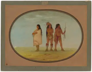 Three Navaho Indians, by George Catlin, oil, 1865