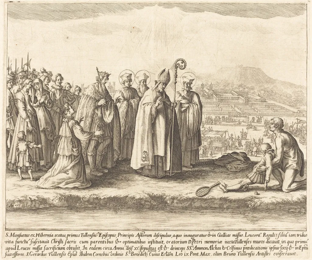 The Miracle of Saint Mansuy, by Jacques Callot, ink, 1621