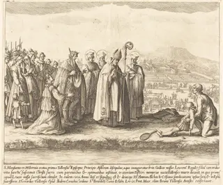 The Miracle of Saint Mansuy, by Jacques Callot, ink, 1621