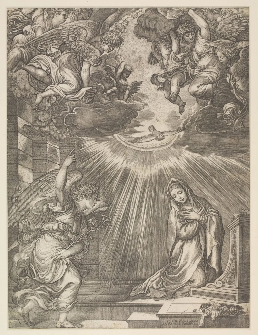 The Annunciation, by Giovanni Jacopo Caraglio, 1550