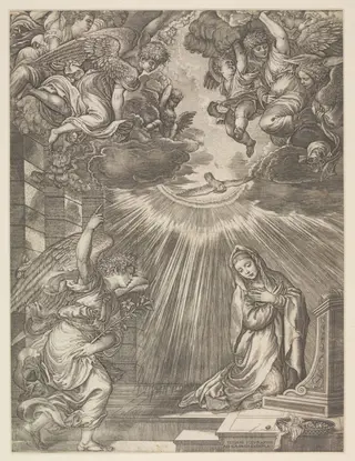The Annunciation, by Giovanni Jacopo Caraglio, 1550