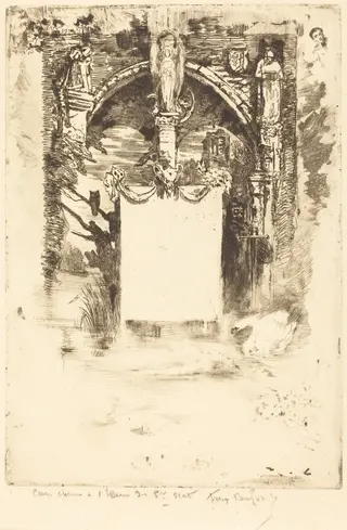 Ex-Libris pour "L'Ensorcelée" (Bookplate for "L'Ensorcelée"), by Félix-Hilaire Buhot, ink, 1884