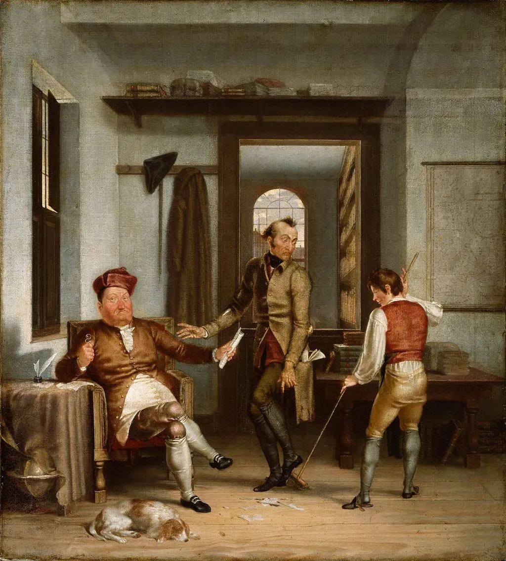 The Poor Author and the Rich Bookseller, by Washington Allston, oil, 1811