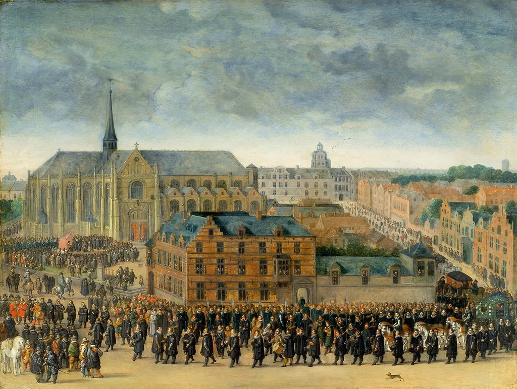 The Infante Isabella shoots the jay of the Grand Serment with a crossbow in the Sablon in Brussels, May 15th 1615, by Antoon Sallaert, oil, 1650