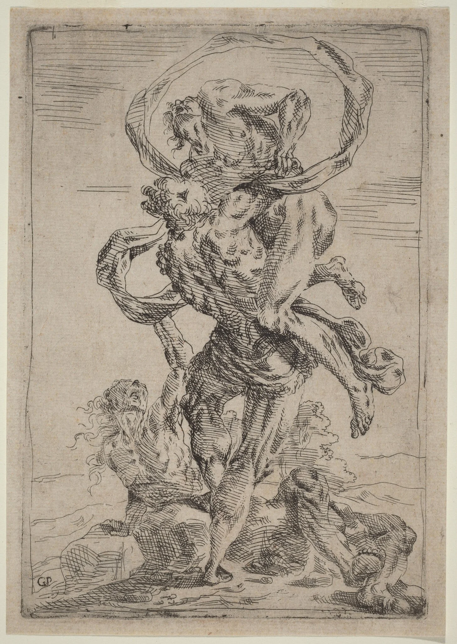 Hercules and Antaeus, detail
