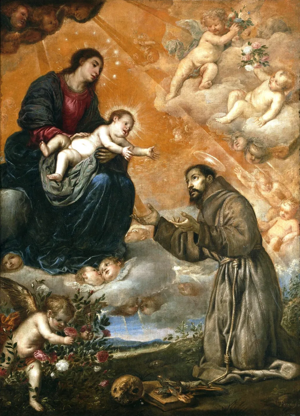 Saint Francis of Assisi in the Portiuncula, by Antonio de Pereda, oil, 1664