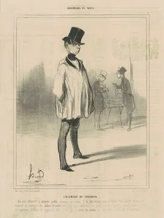 L'allumeur de chalands, by Honoré Daumier, ink, 1841