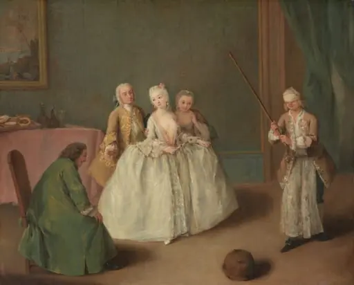The Game of the Cooking Pot, by Pietro Longhi, oil, 1744