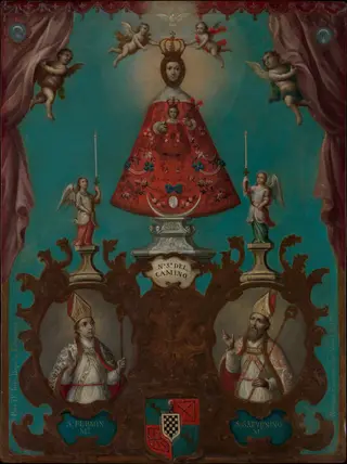 The Virgin of El Camino with St. Fermín and St. Saturnino, by Nicolás Enríquez, oil, 1773