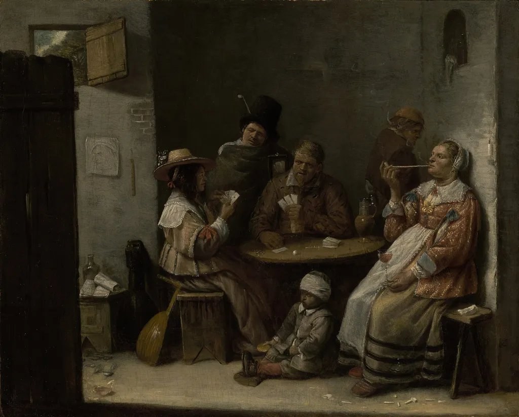 Card Players, by Joos van Craesbeeck, oil, 1645