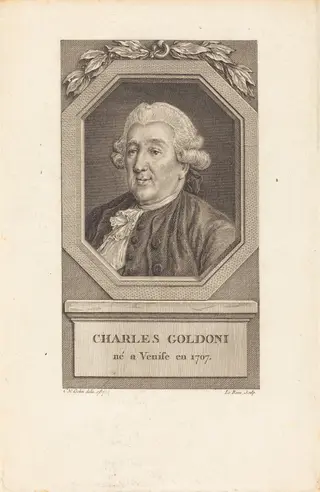 Charles Goldoni, by Pierre Adrien Le Beau, ink, 1787