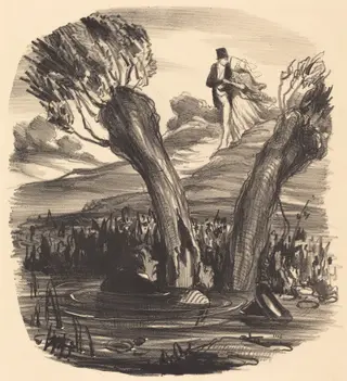 Un Mari brûlé du feu de la jalousie, by Honoré Daumier, ink, 1847
