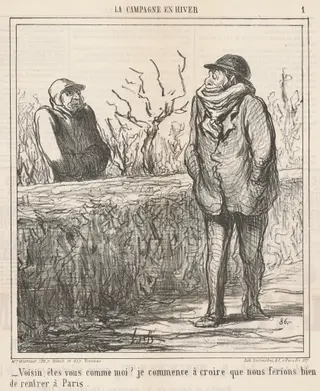 Voisin, êtes-vous comme moi? ..., by Honoré Daumier, ink, 1865