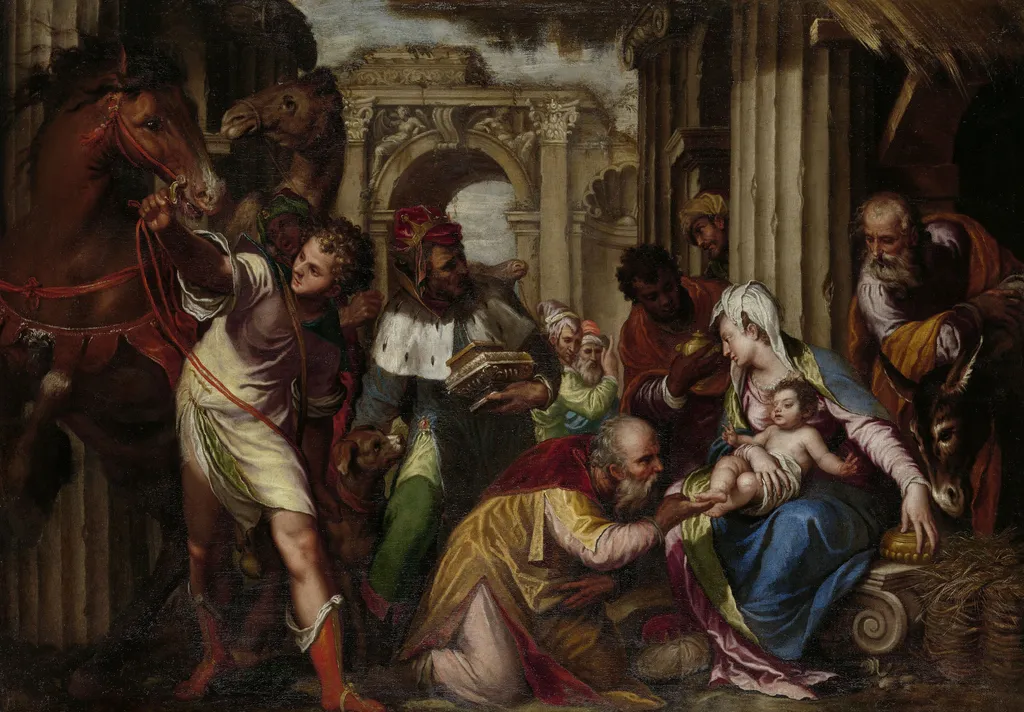 The Adoration of the Magi, by Paolo Farinati, oil, 1593