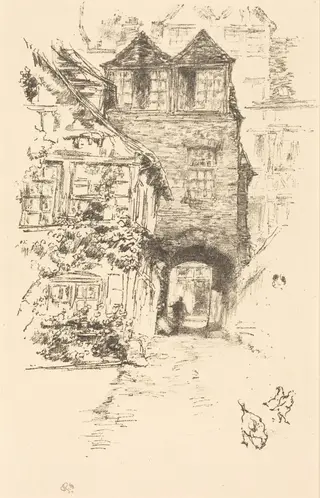 The Priest's House, Rouen, by James McNeill Whistler, ink, 1894