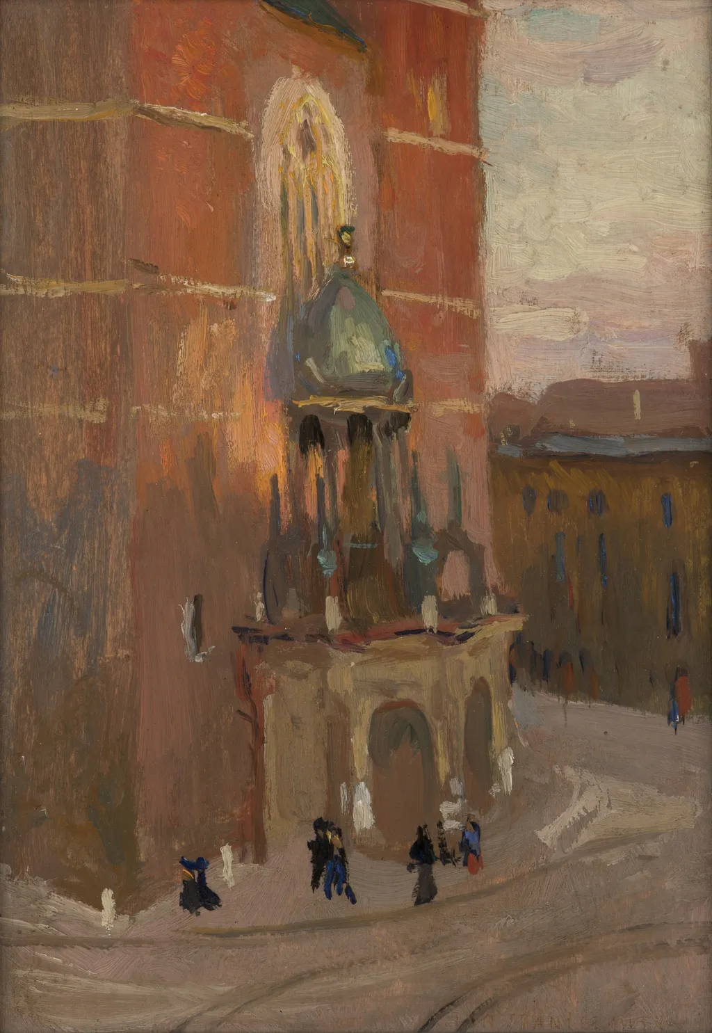 St Mary's Church in Krakow, by Jan Stanisławski, oil, 1904