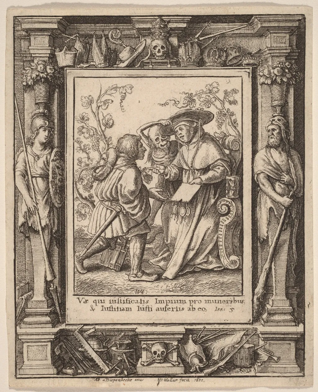 Cardinal, by Wenceslaus Hollar, ink, 1651