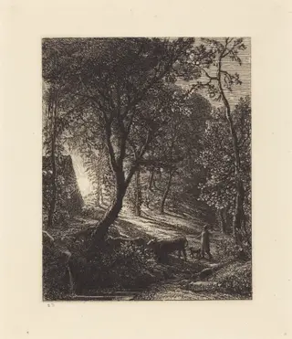 The Herdsman's Cottage, by Samuel Palmer, ink, 1850