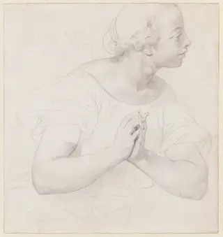Study of an Angel, by Eugène Devéria, graphite, 1839