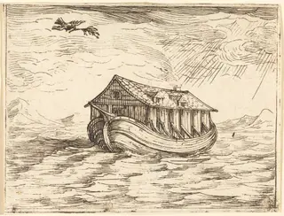 Noah's Ark, by Jacques Callot, ink, 1628