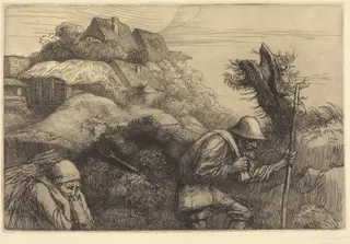 Return from the Woods (Le retour du bois), by Alphonse Legros, ink, 1874