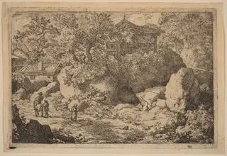 Peasant on Horseback, by Allart van Everdingen, ink, 1650