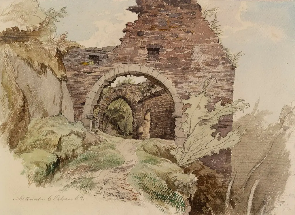 Linnanrauniot, portaaliholvi, by Werner Holmberg, unspecified, 1854