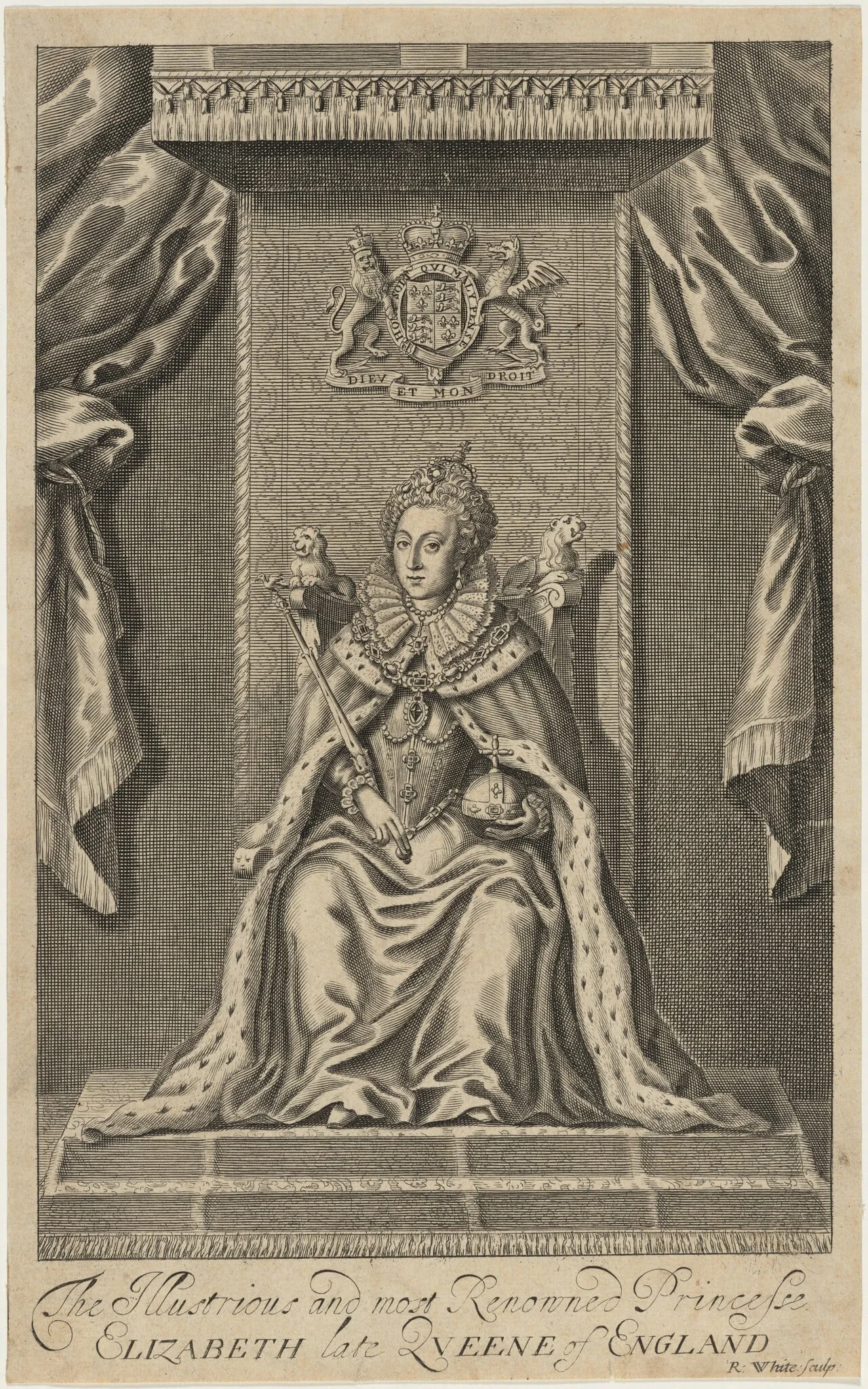 Queen Elizabeth Enthroned, detail