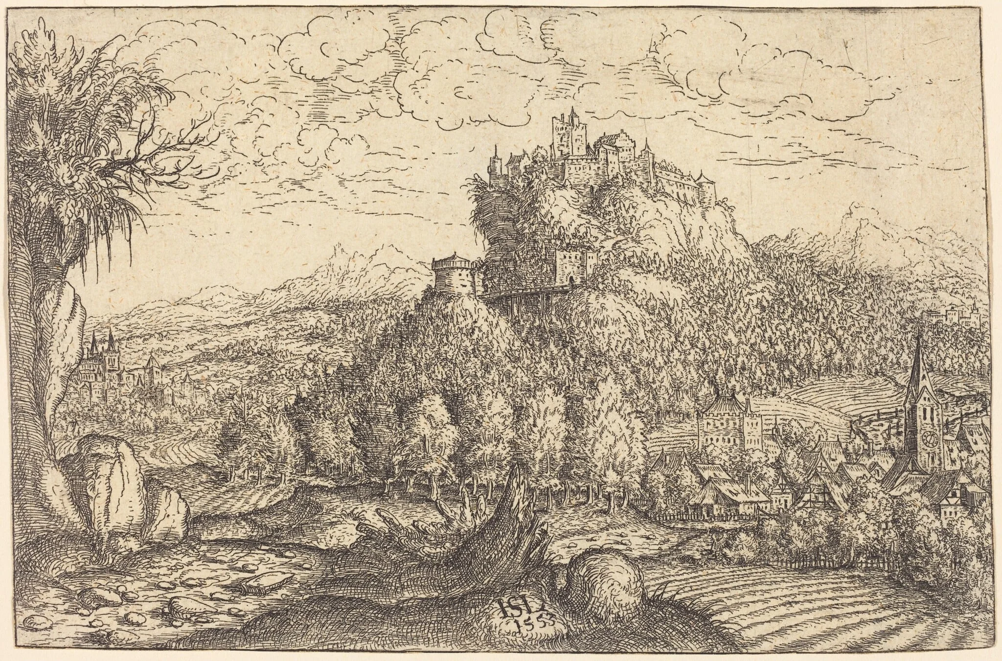 Landscape with a Castle in the Center, detail
