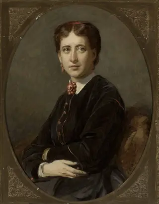 Portrait of Emilia Mielżyńska née Bnińska, by Józef Simmler, oil, 1866