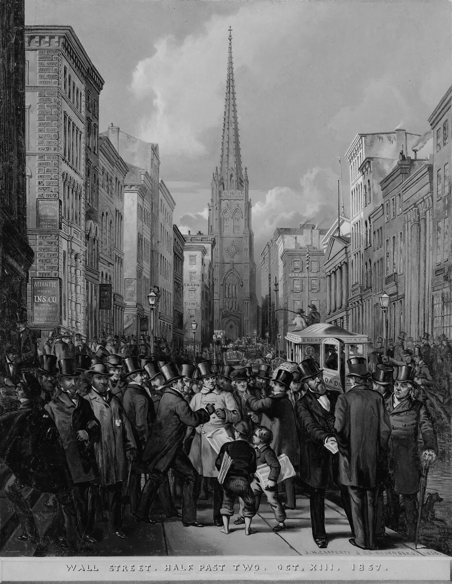 Wall Street, Half Past Two, October 13, 1857, detail