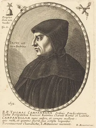 Thomas Campanella, by Balthasar Moncornet, ink, 1658