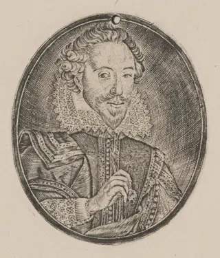Richard Sackville, 3rd Earl of Dorset [left half], by Simon van de Passe, ink, 1621