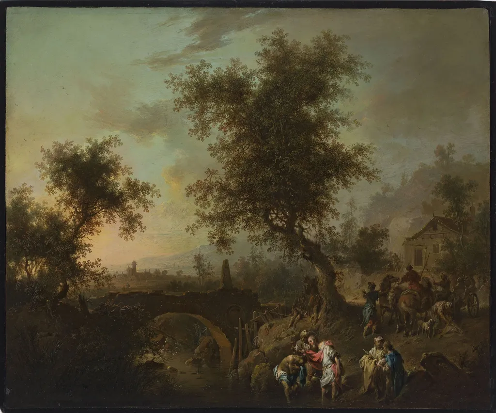 Baptism of a courtier of the queen of Ethiopia, by Johann Conrad Seekatz, unspecified, 1753