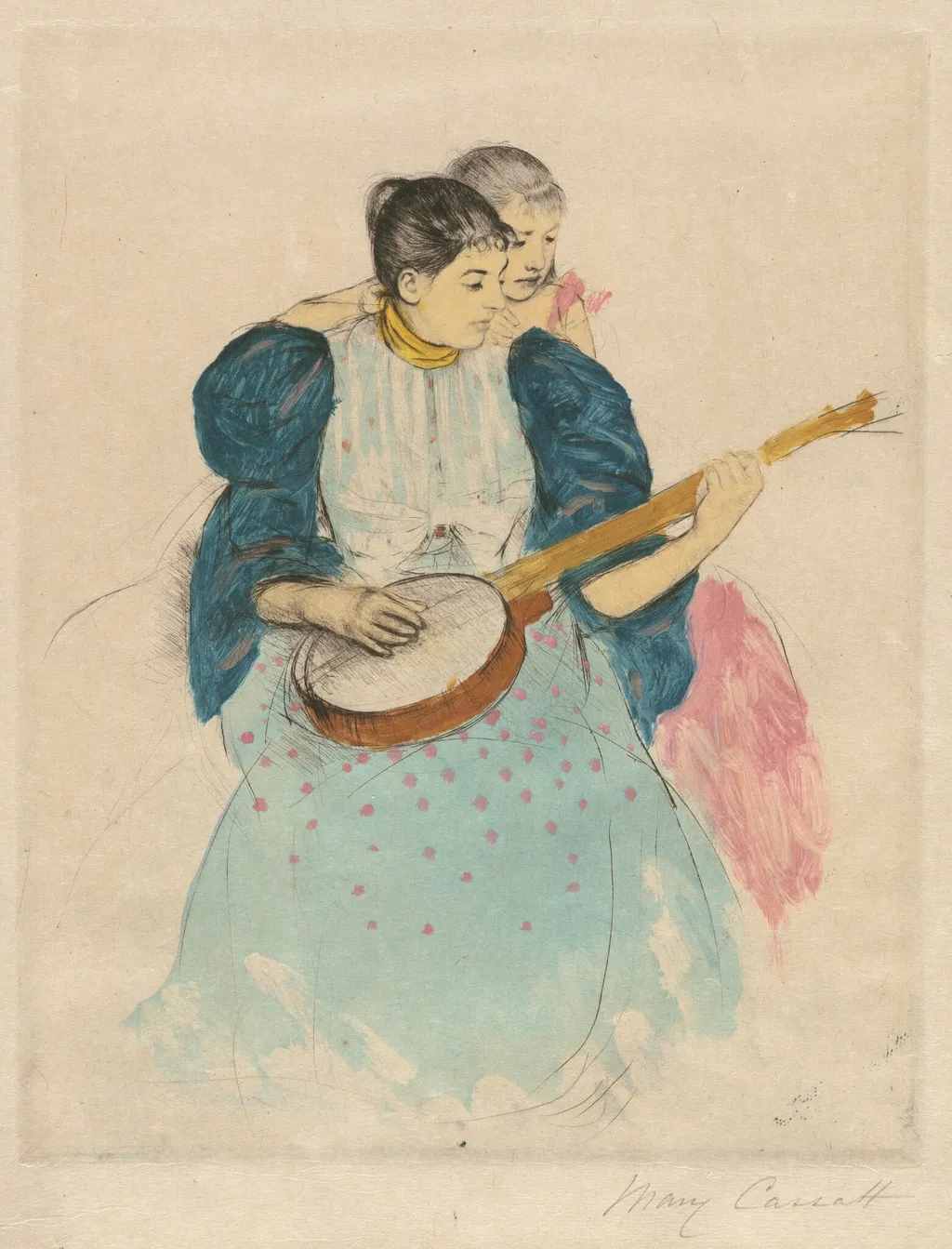The Banjo Lesson, by Mary Cassatt, ink, 1893