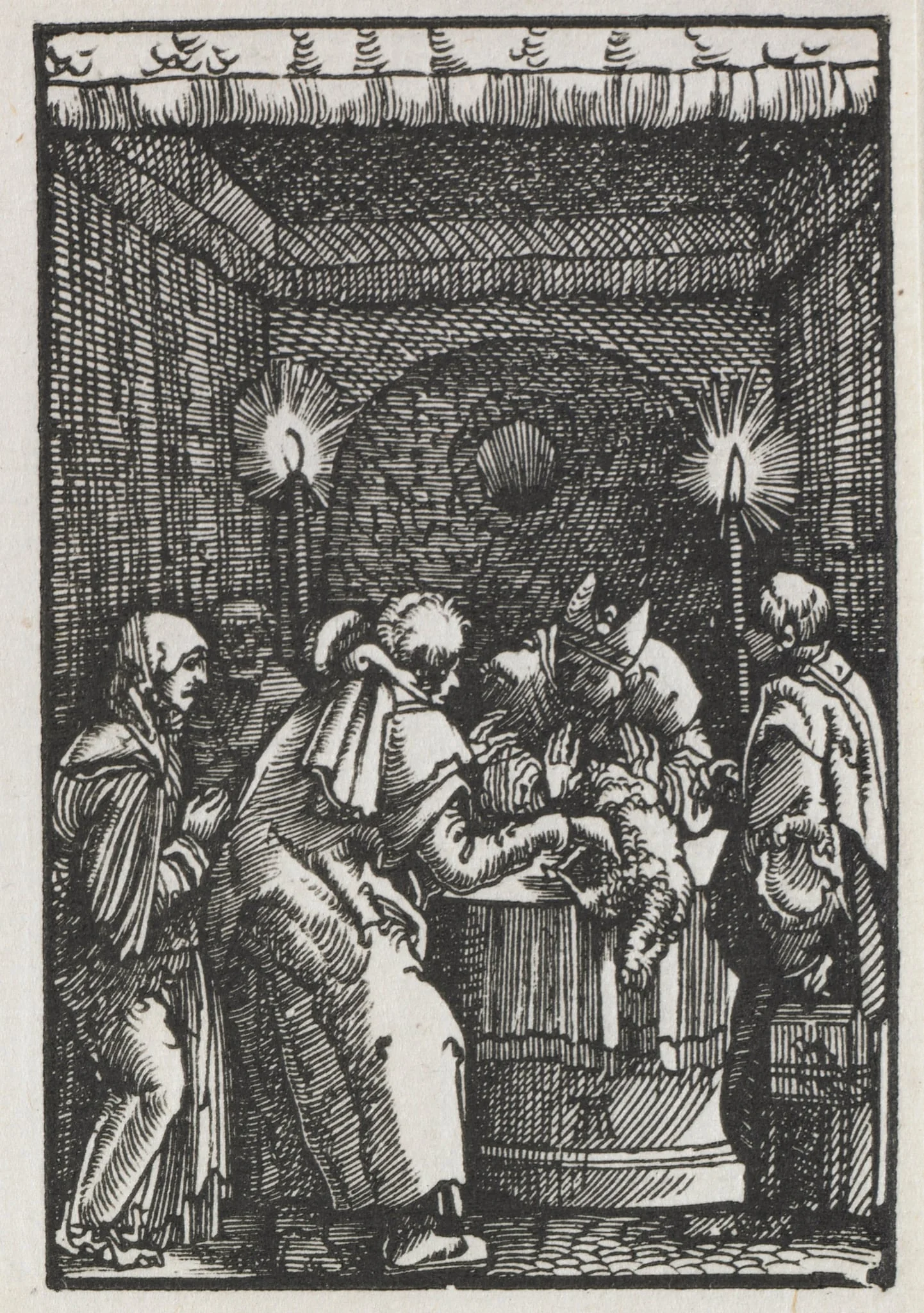 The Fall and Redemption of Man: Joachim's Offering Rejected by the High Priest, detail