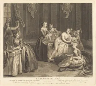 Les plaisir de l'ete, by Louis de Surugue de Surgis, ink, 1744