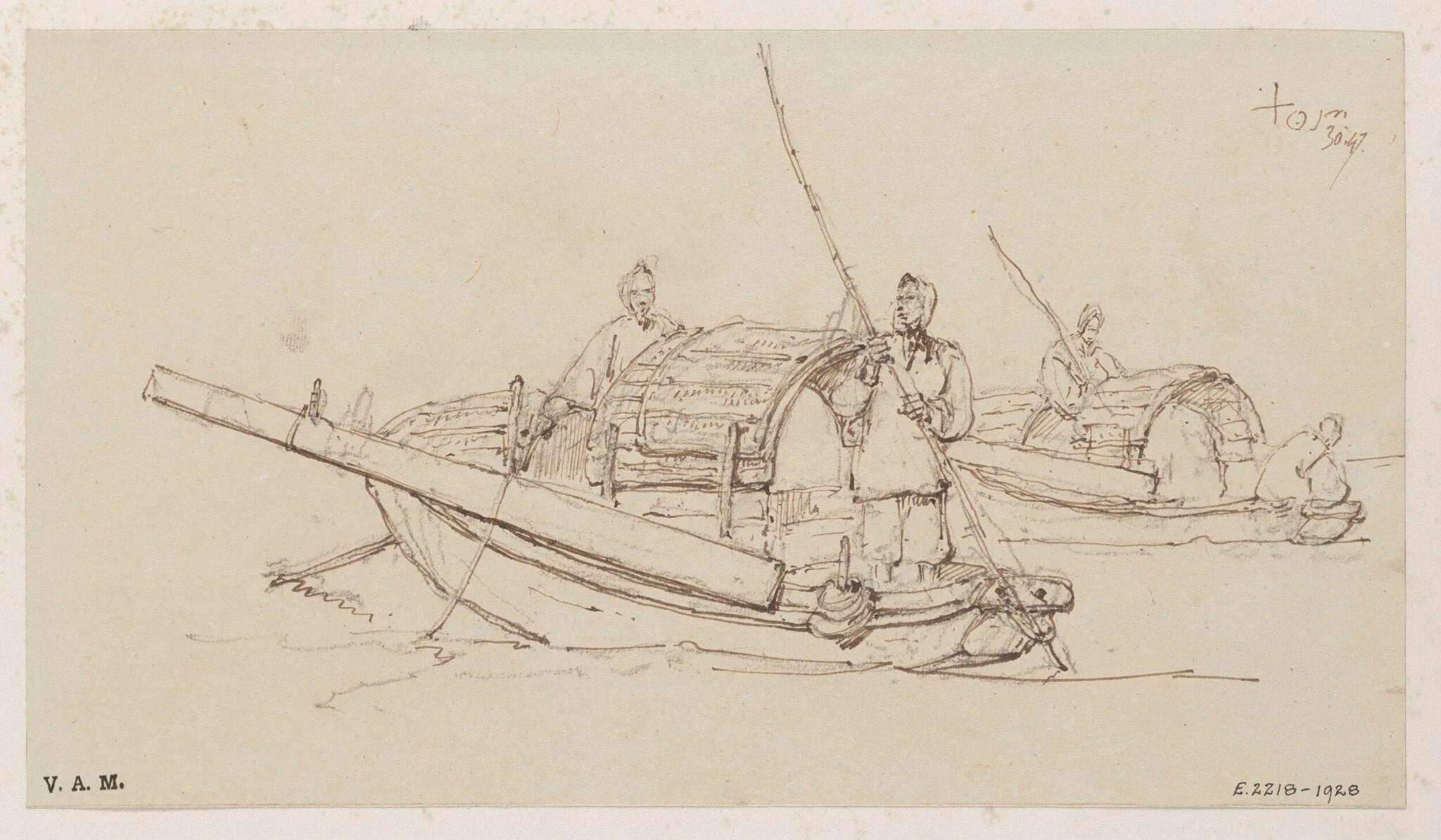 Two Tanka boats, detail