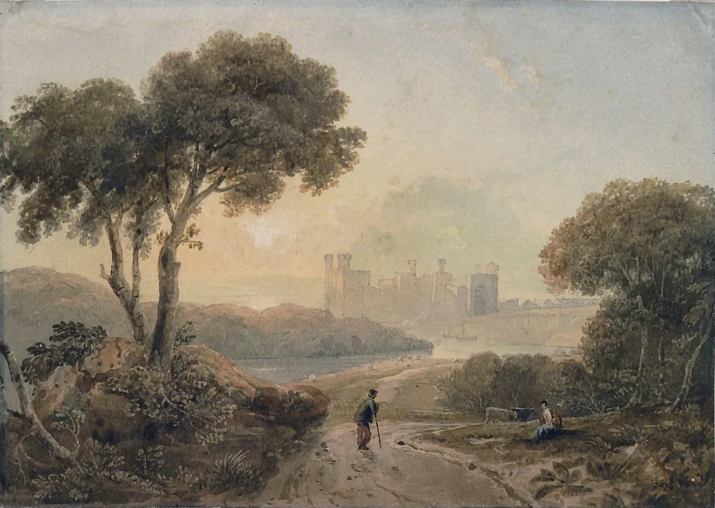 Carnarvon Castle, by Copley Fielding, watercolor, 1810