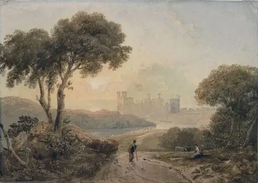 Carnarvon Castle, by Copley Fielding, watercolor, 1810
