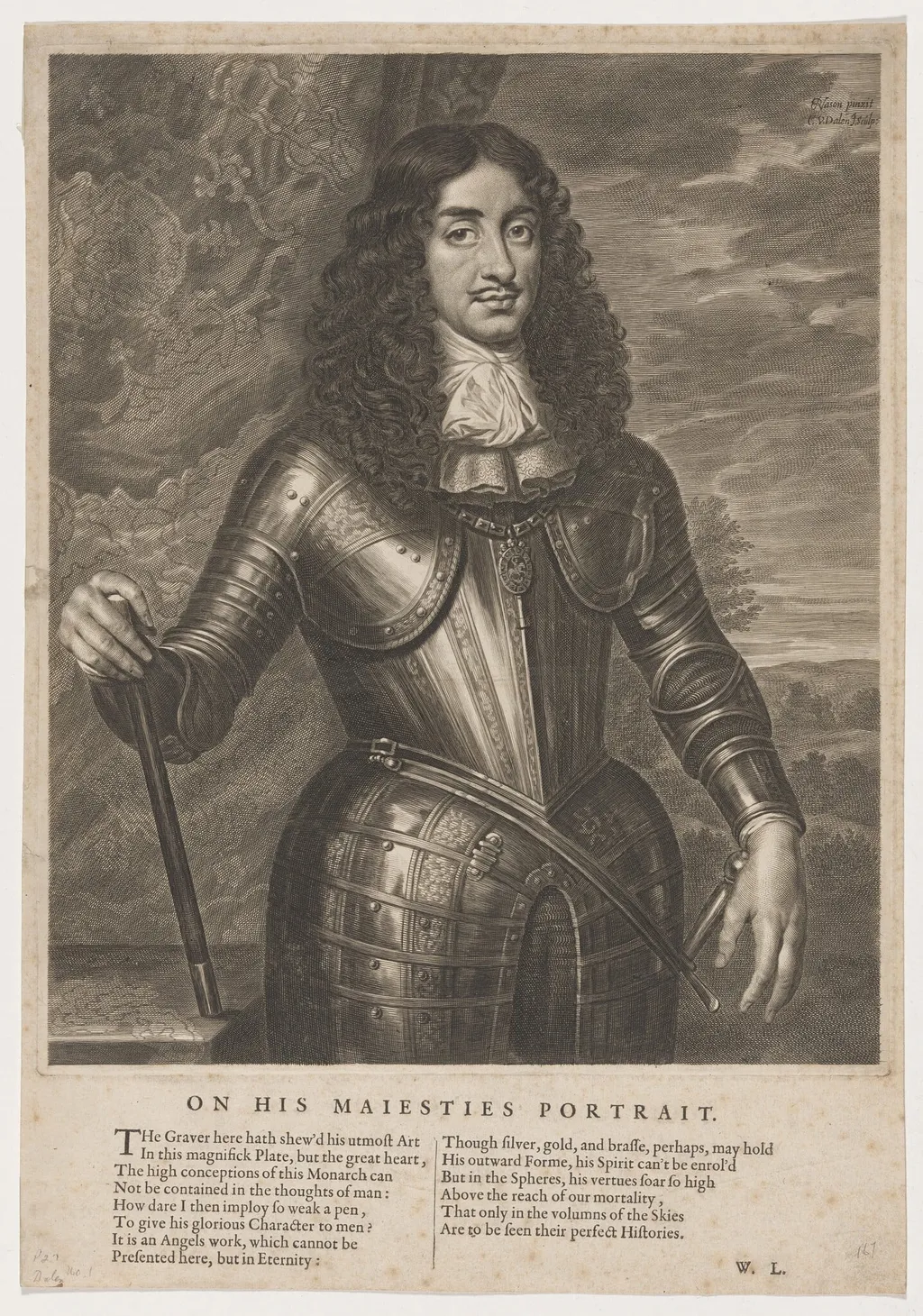 Charles II, by Cornelis van Dalen I, ink, 1634