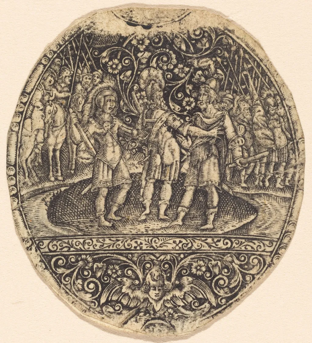The Three Horatii, by Antoine Jacquard, ink, 1612