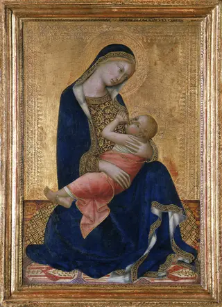 Madonna lactans, by Lippo Memmi, paint
