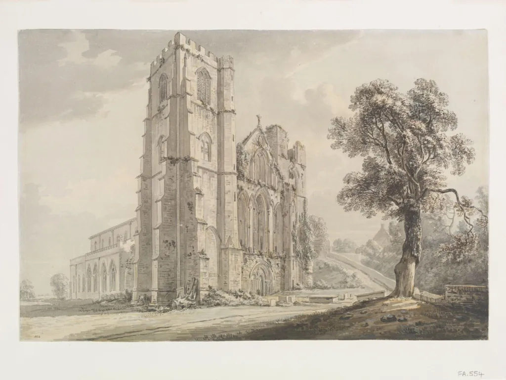 Llandaff Cathedral, by Paul RA Sandby, watercolor, 1775