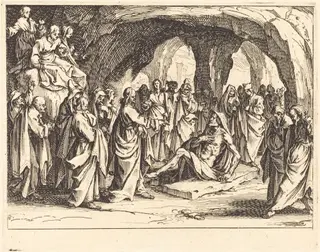 Raising of Lazarus, by Jacques Callot, ink, 1635