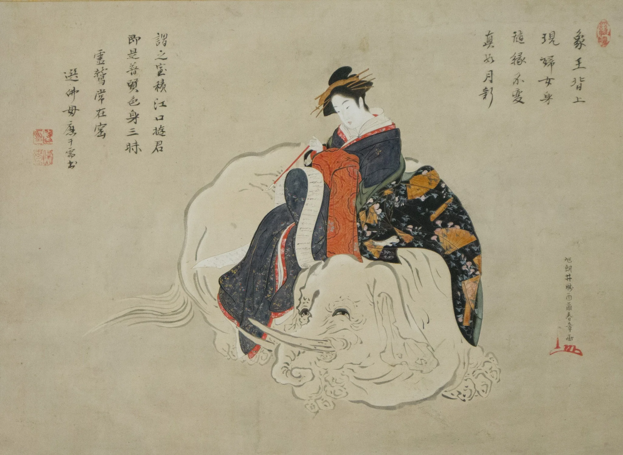 Courtesan of Eguchi (Eguchi no kimi), detail